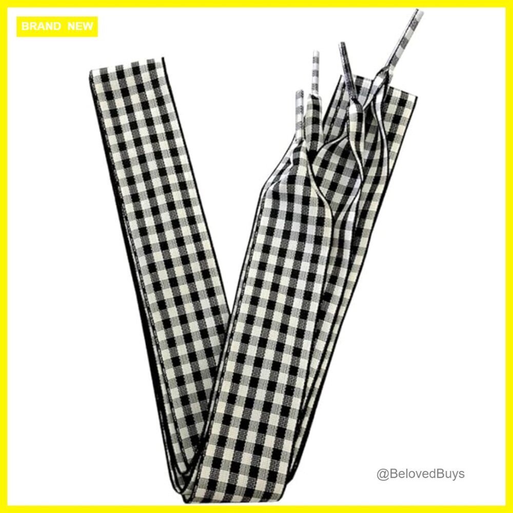1 Inch Wide Checkered Shoelaces for Sneakers, 47 or 55 Inches Long
